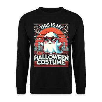 Gruselige Retro-Zukunft Halloween T-Shirt - Unisex Pullover - Schwarz - Vorne - Alina (178cm) & Michal (187cm)