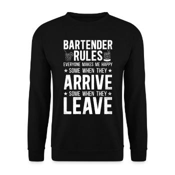 Bartender Mixologist Bartender - Unisex Sweatshirt - black - Front - Alina (178cm) & Michal (187cm)