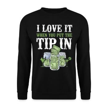 Bartender Mixologist I Love It - Unisex Pullover - Schwarz - Vorne - Alina (178cm) & Michal (187cm)