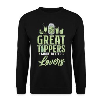 Bartender Mixologist Great Tippers - Unisex Sweatshirt - black - Front - Alina (178cm) & Michal (187cm)