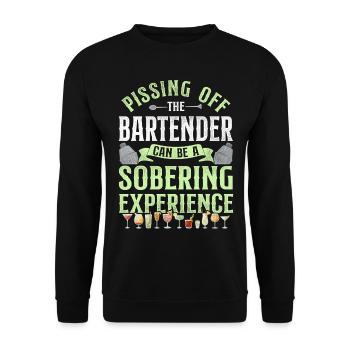 Bartender Mixologist Pissing Off - Unisex Sweatshirt - black - Front - Alina (178cm) & Michal (187cm)