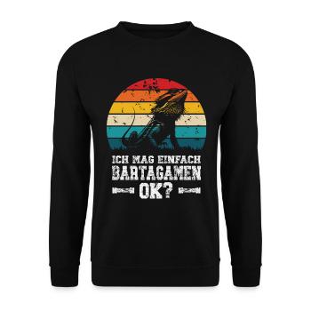 I like bearded dragons - Unisex Sweatshirt - black - Front - Alina (178cm) & Michal (187cm)