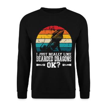 I like bearded dragons - Unisex Sweatshirt - black - Front - Alina (178cm) & Michal (187cm)