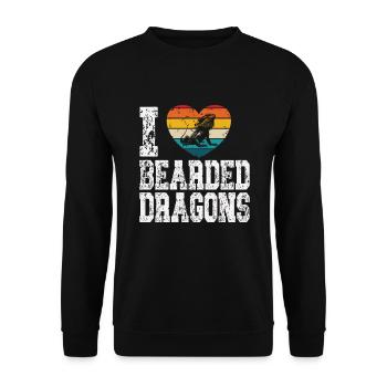 i love bearded dragons - Unisex Sweatshirt - black - Front - Alina (178cm) & Michal (187cm)