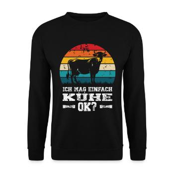 I like cows - Unisex Sweatshirt - black - Front - Alina (178cm) & Michal (187cm)