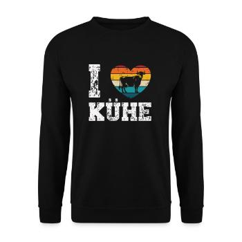 I like cows - Unisex Sweatshirt - black - Front - Alina (178cm) & Michal (187cm)