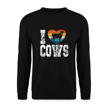 I like cows - Unisex Sweatshirt - black - Front - Alina (178cm) & Michal (187cm)