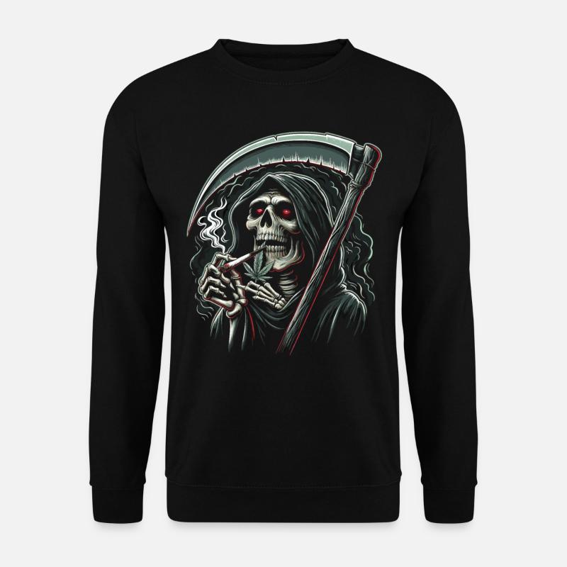 Der berauschte Sensenmann im Mondlicht - Unisex Pullover - Schwarz