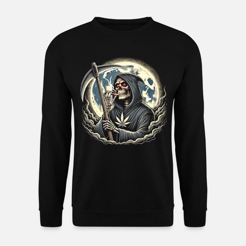 Der berauschte Sensenmann im Mondlicht - Unisex Pullover - Schwarz