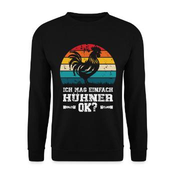 I like chickens - Unisex Sweatshirt - black - Front - Alina (178cm) & Michal (187cm)