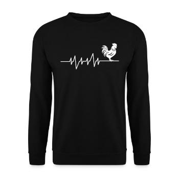 I like chickens heartbeat - Unisex Sweatshirt - black - Front - Alina (178cm) & Michal (187cm)