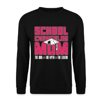Conseillère scolaire : Maman L’idole La psychologue - Sweat-shirt Unisexe - noir - Devant - Alina (178cm) & Michal (187cm)