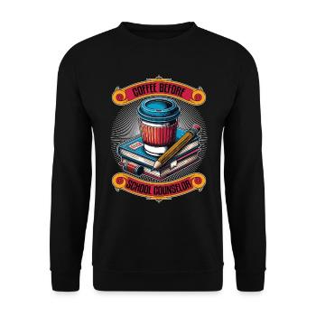 Conseiller scolaire Psychologue du café Amateur de café - Sweat-shirt Unisexe - noir - Devant - Alina (178cm) & Michal (187cm)