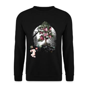 Lapin Forêt Habitants de la forêt Papillons - Sweat-shirt Unisexe - noir - Devant - Alina (178cm) & Michal (187cm)