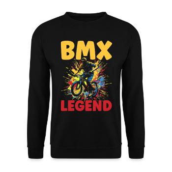 BMX Freestyle Biker Bike Bike BMX Rider - Unisex Sweatshirt - black - Front - Alina (178cm) & Michal (187cm)