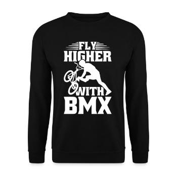 BMX Freestyle Biker Bike Fahrrad BMX Fahrer - Unisex Pullover - Schwarz - Vorne - Alina (178cm) & Michal (187cm)
