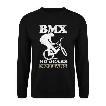 BMX Freestyle Biker Bike Fahrrad BMX Fahrer - Unisex Pullover - Schwarz - Vorne - Alina (178cm) & Michal (187cm)