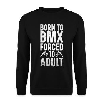 BMX Freestyle Biker Bike Fahrrad BMX Fahrer - Unisex Pullover - Schwarz - Vorne - Alina (178cm) & Michal (187cm)