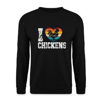 I like chickens - Unisex Sweatshirt - black - Front - Alina (178cm) & Michal (187cm)