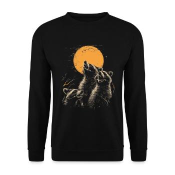 3 ratons laveurs lune hurlant drôles de ratons laveurs - Sweat-shirt Unisexe - noir - Devant - Alina (178cm) & Michal (187cm)