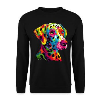 Dalmatian Dogs Colorful Colors Pop Art Rainbow - Unisex Sweatshirt - black - Front - Alina (178cm) & Michal (187cm)