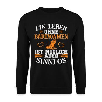 A life without bearded dragons - Unisex Sweatshirt - black - Front - Alina (178cm) & Michal (187cm)