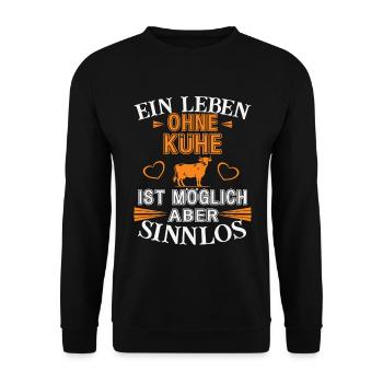 A life without cows - Unisex Sweatshirt - black - Front - Alina (178cm) & Michal (187cm)