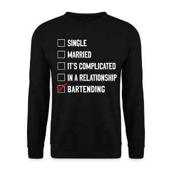 Bartender Mixologist Single - Unisex Sweatshirt - black - Front - Alina (178cm) & Michal (187cm)