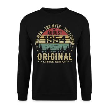 Legend Since Aug 1954 Birthday Gift 1954 - Unisex Sweatshirt - black - Front - Alina (178cm) & Michal (187cm)