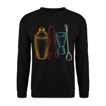 Bartender Mixologist Retro - Unisex Pullover - Schwarz - Vorne - Alina (178cm) & Michal (187cm)