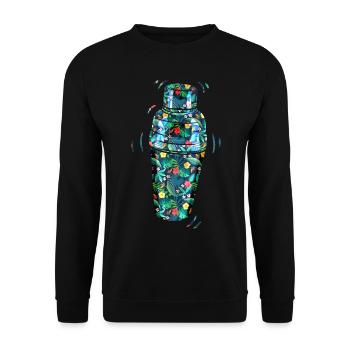 Bartender Mixologist Floral - Unisex Pullover - Schwarz - Vorne - Alina (178cm) & Michal (187cm)