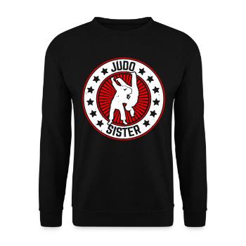 Judo Sister Judo Combattant Judo Arts Martiaux Judoka - Sweat-shirt Unisexe - noir - Devant - Alina (178cm) & Michal (187cm)