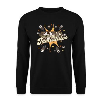 España Meisterschaft 2024 Frauen Männer Spanien - Unisex Pullover - Schwarz - Vorne - Alina (178cm) & Michal (187cm)