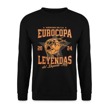España Championship 2024 Women Men Flag Red - Unisex Sweatshirt - black - Front - Alina (178cm) & Michal (187cm)
