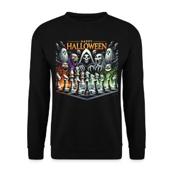 Scary Chess Halloween T-Shirt - Unisex Sweatshirt - black - Front - Alina (178cm) & Michal (187cm)