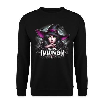 belle sorcière heureuse chemise d’Halloween - Sweat-shirt Unisexe - noir - Devant - Alina (178cm) & Michal (187cm)
