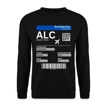 Alicante Flugticket Spanien Urlaub Idee - Unisex Pullover - Schwarz - Vorne - Alina (178cm) & Michal (187cm)