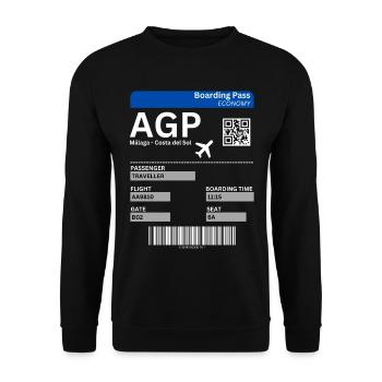 Billet d’avion Malaga Andalousie Espagne Vacances Malaga - Sweat-shirt Unisexe - noir - Devant - Alina (178cm) & Michal (187cm)