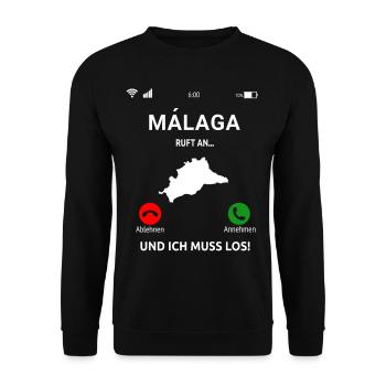 Málaga Andalusien Spanien Urlaub Malaga - Unisex Pullover - Schwarz - Vorne - Alina (178cm) & Michal (187cm)