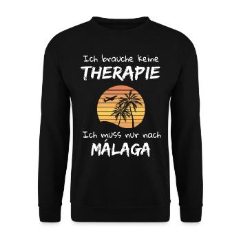 Málaga Andalusien Spanien Urlaub Malaga - Unisex Pullover - Schwarz - Vorne - Alina (178cm) & Michal (187cm)