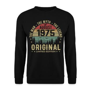 Legend Since Aug 1975 Birthday Gift 1975 - Unisex Sweatshirt - black - Front - Alina (178cm) & Michal (187cm)
