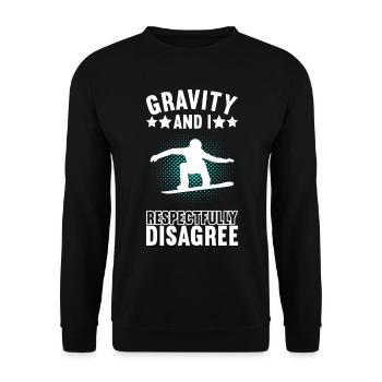 Snowboard Wintersport Snowboarding - Unisex Pullover - Schwarz - Vorne - Alina (178cm) & Michal (187cm)