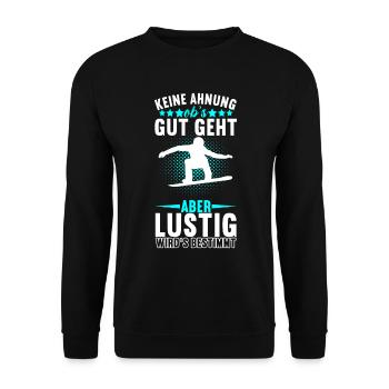Snowboard Wintersport Snowboarding - Unisex Pullover - Schwarz - Vorne - Alina (178cm) & Michal (187cm)