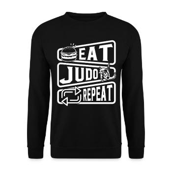 Eat Judo Repeat - Judo Fighter Judo Martial Arts J - Unisex Sweatshirt - black - Front - Alina (178cm) & Michal (187cm)