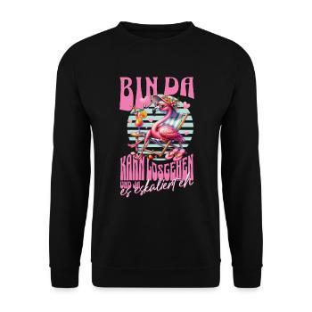 Flamingo 'I’m there can go' pour les célébrations - Sweat-shirt Unisexe - noir - Devant - Alina (178cm) & Michal (187cm)