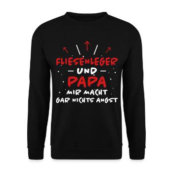 Fliesenleger Spruch Lustiges Fliesenleger Geschenk - Unisex Pullover - Schwarz - Vorne - Alina (178cm) & Michal (187cm)