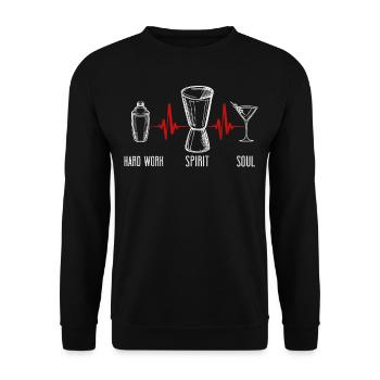 Barman Mixologue Travail acharné - Sweat-shirt Unisexe - noir - Devant - Alina (178cm) & Michal (187cm)