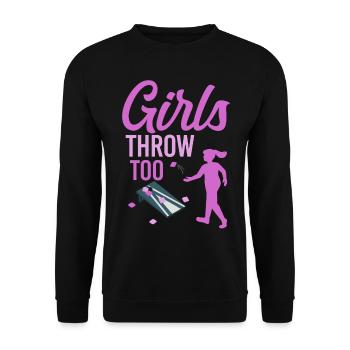 Cornhole Team Bean Bag Player - Unisex Sweatshirt - black - Front - Alina (178cm) & Michal (187cm)