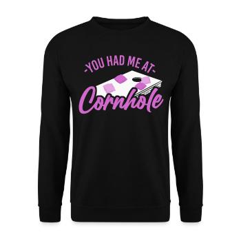Joueur de sac de haricots de l’équipe Cornhole - Sweat-shirt Unisexe - noir - Devant - Alina (178cm) & Michal (187cm)
