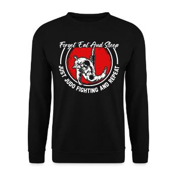 Forget eat and sleep just Judo fighting and repeat - Unisex Sweatshirt - black - Front - Alina (178cm) & Michal (187cm)
